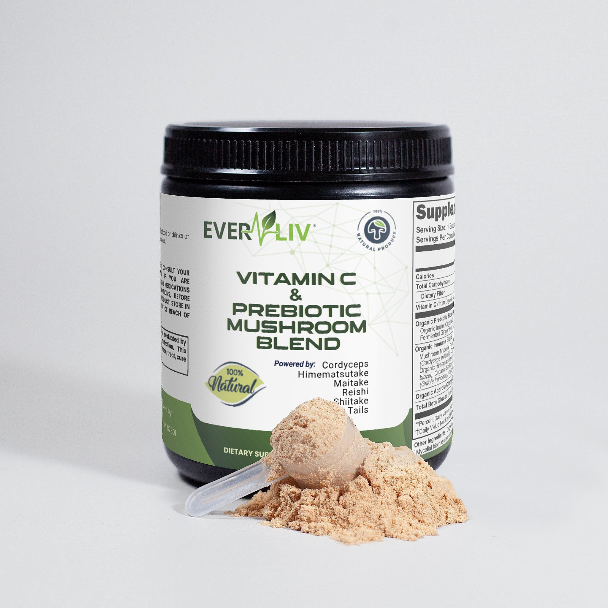 EverLiv - Vitamin C & Prebiotic Mushroom Blend - EverLiv LLC
